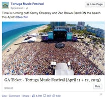 Tortuga Music Festival Facebook-Ad